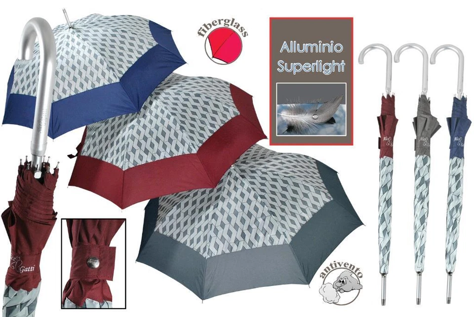 Ombrello da Pioggia Golf Automatico Fusto in Alluminio Fashion Donna 3 Colori - Immagine 1 di 1