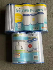 Set of 5 Pool Filters 2 Intex A or C 3 PolyGroup A/C Filter Cartridges - Picture 1 of 5