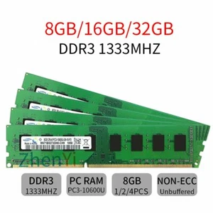 32GB 16GB 8GB 1333Mhz DDR3 PC3-10600U CL9 DIMM Desktop Memory RAM Samsung Lot BT - Picture 1 of 14