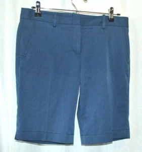 BCBG  Max Azria Women's Blue Meg Walking Bermuda Flat Front Shorts Size 6 EUC - Picture 1 of 2