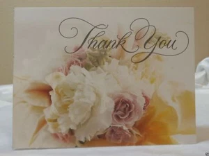 Wedding Thank You Card Floral Blank Scene Fancy Greeting Gift Post Vintage - Picture 1 of 1