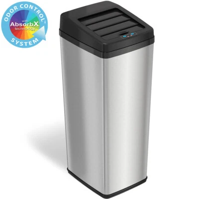 New 14 Gallon Steel Automatic Sensor Touchless Trash Can Kitchen home - Image 1 of 4