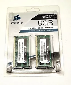 New Corsair Laptop Memory 8 GB (2x4GB DDR3 1333Mhz) CMS08GX3M2A1333C9 - Picture 1 of 3