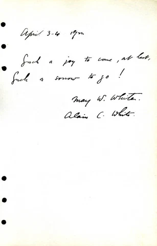 MAY W. (MARGARET) WHITE - AUTOGRAPH NOTE SIGNED 04/03/1924 WITH CO-SIGNERS Cover