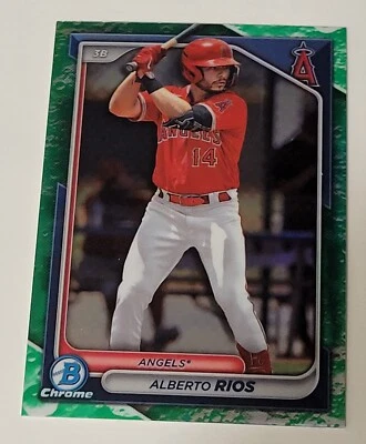2024 Topps Bowman Chrome- Green Prospect Card #BCP-98 Alberto Rios - Image 1 of 3