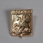 Vintage Moscow Russia Coat of Arms Lapel Pin USSR Marked 25K, Unpainted (250629)