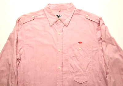 CAMISA DE TRABAJO OXFORD CONVERTIBLE DE COLECCIÓN 10 DEEP NYC ~ LOGOTIPO DE NUDILLOS DE LATÓN OG ~ M Foto 1 de 4