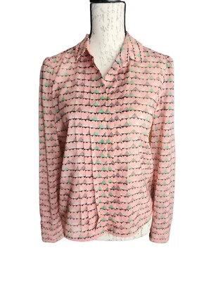 Red Valentino Geometric Heart Printed Silk Shirt Size Euro 40/US 10. C0896 - Изображение 1 из 4