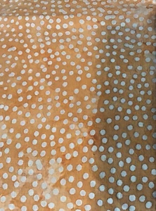 6.00yds. Batik Orange Small amount Yellow With White Dots (MDG) Quilt Fabric - Picture 1 of 2