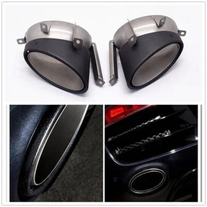 2PCS Carbon Fiber Car Rear Exhaust Tip pipe End Pipes For Audi R8 2010-2012 2011 - Picture 1 of 12