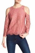 Joie Abay Cold Shoulder Lace Top Women's Size XS Bella Rose Pink
