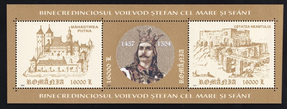 Rumania - MI Bloque 342 / Scott 4648, Stefan el Grande mini hoja, sin usar NH Foto 1 de 1