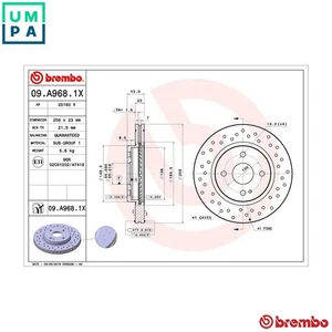 2x BRAKE DISC 09.A968.1X FOR MAZDA FORD ZJ-46/VE 1.3L Y404 1.4L Y655/Y661 1.6L - Picture 1 of 10