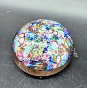 Pisapapeles miniatura vintage de cristal artístico de Murano Millefiori 2,25" - Imagen 1 de 9