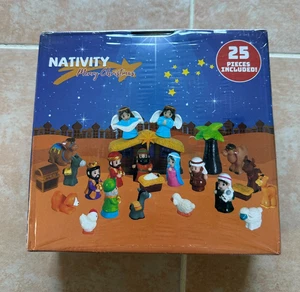 NUEVO 25 PIEZAS Belén para Niños con Luz Cuento de Navidad - Imagen 1 de 5