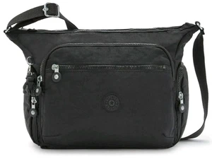 Kipling BLACK Gabbie Crossbody Travel Bag Waterproof US Pockets Medium No Monkey - Picture 1 of 23