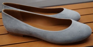 Margaux Damen Slipper runde Spitze Ballerinas hellblau Wildleder Größe 40M - Bild 1 von 12