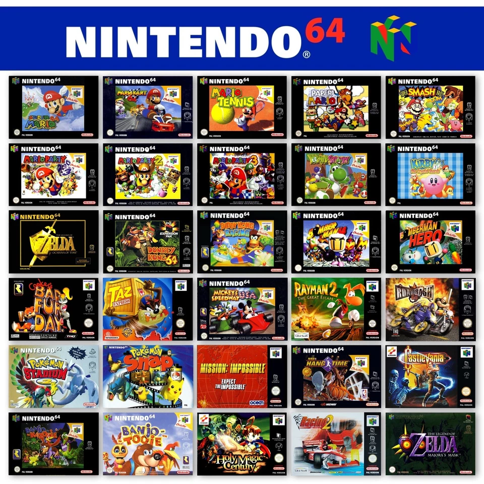 N64 / Nintendo 64 Spiele-Wahl 🕹 Jump N Run 🎮 Action 🚨 Sport 🏃‍♀️🏃 Racing 🏁 - Bild 1 von 1