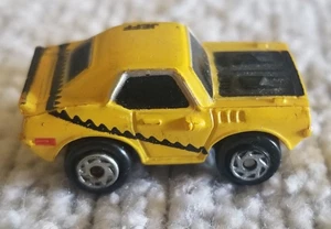 Vintage Micro Machines ‘71 Plymouth Barracuda Yellow Black Hood Car Galoob 1986 - Picture 1 of 6