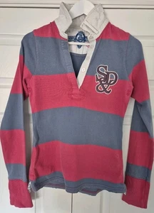 SUPERDRY Long Sleeve Polo Shirt Distressed Style Size S - Picture 1 of 5