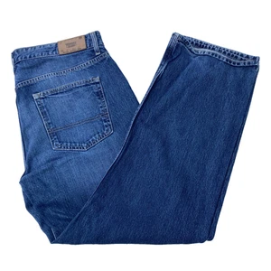 Tommy Hilfiger 85 Jeans Men 35" W x 30" L Dark Wash Relaxed Freedom Cotton EUC - Picture 1 of 13