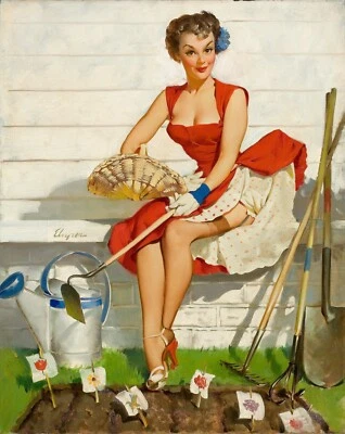 NEW Gil Elvgren Vintage Model Pin Up Girl Poster Art Print Canvas Free Shipping - Image 1 of 3