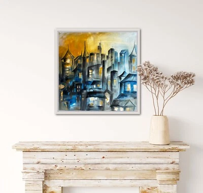 ORIGINAL Acryl Gemälde HANDGEMALT Bilder Abstrakt Malerei  Kunst Acrylbild Resin - Bild 1 von 3