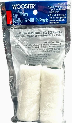 Refil de rolo pequeno Wooster com zíper para R138 pacote com 2 3 polegadas Nap modelo R148-3 - Imagem 1 de 4
