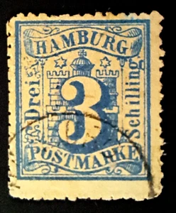Germany Hamburg 3s, Scott#17, used - Picture 1 of 2