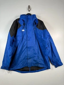 Bass Pro Shops Mens Full Zip Hidden Hood Windbreaker Jacket Blue Sz Large 27x31 - Picture 1 of 24
