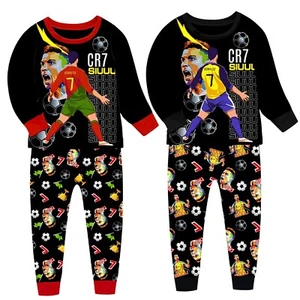 CR7 Kids Soccer Pajamas Set Long Sleeve Ronaldo Sleepwear for Boys Girls - Picture 1 of 17