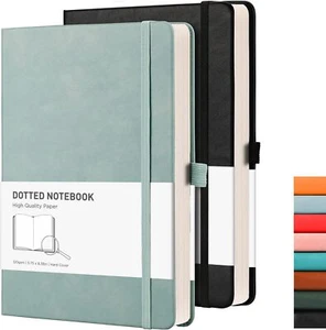 RETTACY A5 Dotted Notebook 2 Pack - Bullet Dot Grid Journal with 320 Numbered P - Picture 1 of 6