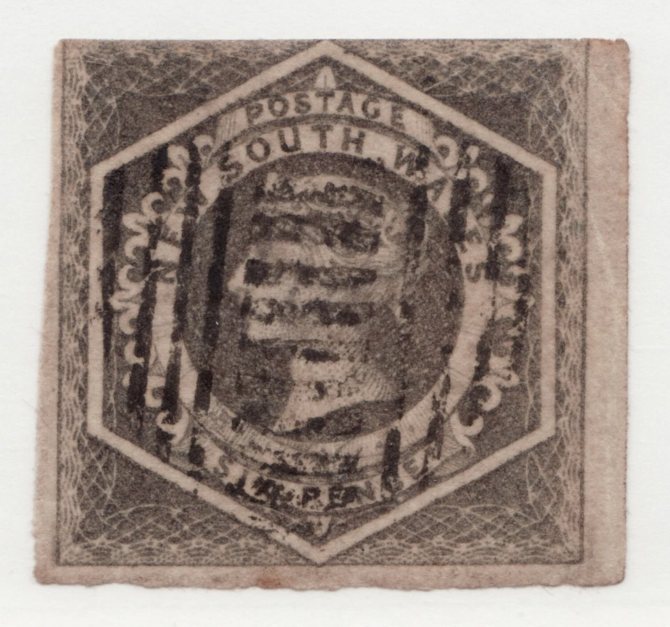 1854 New South Wales Sc# 29 - 6p Queen Victoria - Used postage stamp Cv$125 - Image 1 of 1
