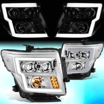 For 2016-2024 Nissan Titan XD LED DRL Signal Projector Headlights Chrome/Clear - Image 1 of 4
