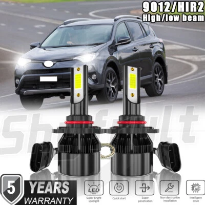 For Toyota RAV4 2016 2017 2018 - 9012 LED Headlight Bulbs 6000K White Hi-Lo Beam - Image 1 of 4