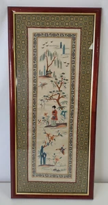 Vintage Chinese Silk Textile Framed Picture - Picture 1 of 12