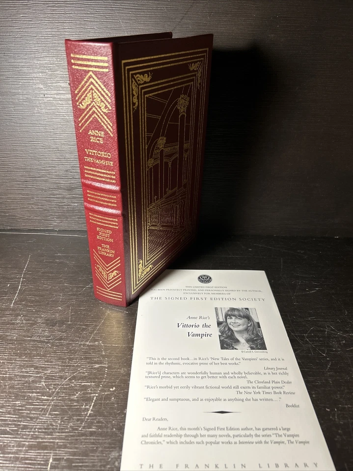 Franklin Library: Signed First Edition - Anne Rice Vittorio The Vampire / KAX - Image 1 of 4