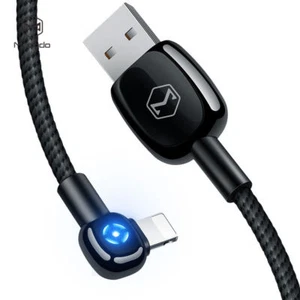 Cable de carga USB de desconexión automática de datos LED de 90 grados iPhone XS MAX/X - Imagen 1 de 12
