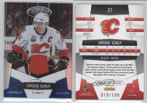 2010-11 Certified Mirror Blue Materials /100 Jarome Iginla #21 HOF