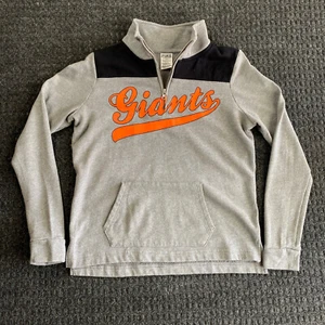 San Francisco SF Giants Victoria’s Secret Pink Pullover Sweatshirt ¼ Zip Gray S - Picture 1 of 8