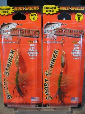 2 Joe's Flies Talla 8 Corto Striker SpinnerBaits 183-8 Escarabajo Verde Foto 1 de 4
