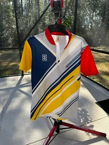 Bicycle Jersey Eroica Vintage Burdigala made in France, Large Blue Yelow Red - Picture 1 of 4