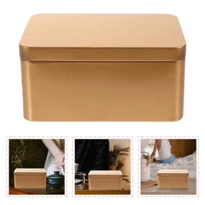 3 Count Large Tin Tea Bags Storage Iron Box Home Basic Container - Image 1 of 4