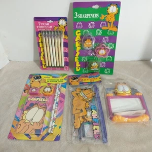 Garfield Schule Set stationäre Sets Bleistiftspitzer Durchschieben Stifte Menge 5 - Bild 1 von 7