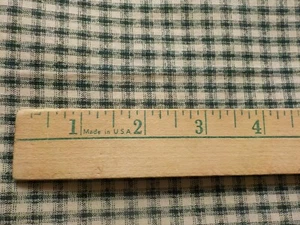 Marcus Bros Cotton Fabric - Geen & White Check 34" X 43" - Picture 1 of 1