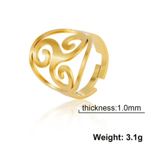 Triskele Triskelion Open Rings Stainless Steel Rings for Women Jewlery Gifts - Picture 1 of 12