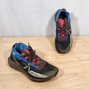Nike React Pegasus Trail 4 Women's Sz 9 GORE-TEX Black Vivid Sulfur Blue Black - Picture 1 of 12