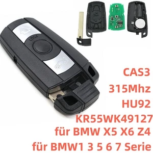 Funk Schlüssel Fernbedienung 315Mhz HU92 CAS3 für BMW X5 X6 Z4 1 3 5 6 7 Serie - Picture 1 of 7