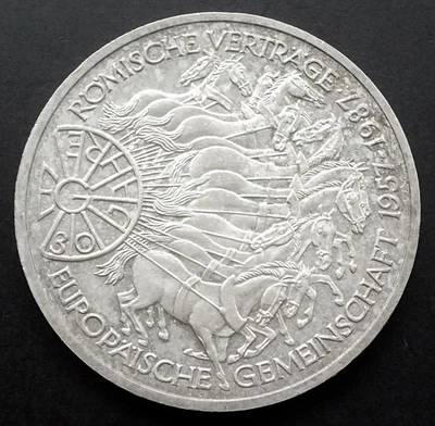 1987 Germany: 10 Mark, Treaty of Rome, 15.5 g, .625 Silver, KM-167, Proof - Image 1 of 2