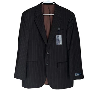 Chaps Blazer Men’s 42R Brown Pinstripe Wool Sport Coat Jacket NWT - Picture 1 of 7